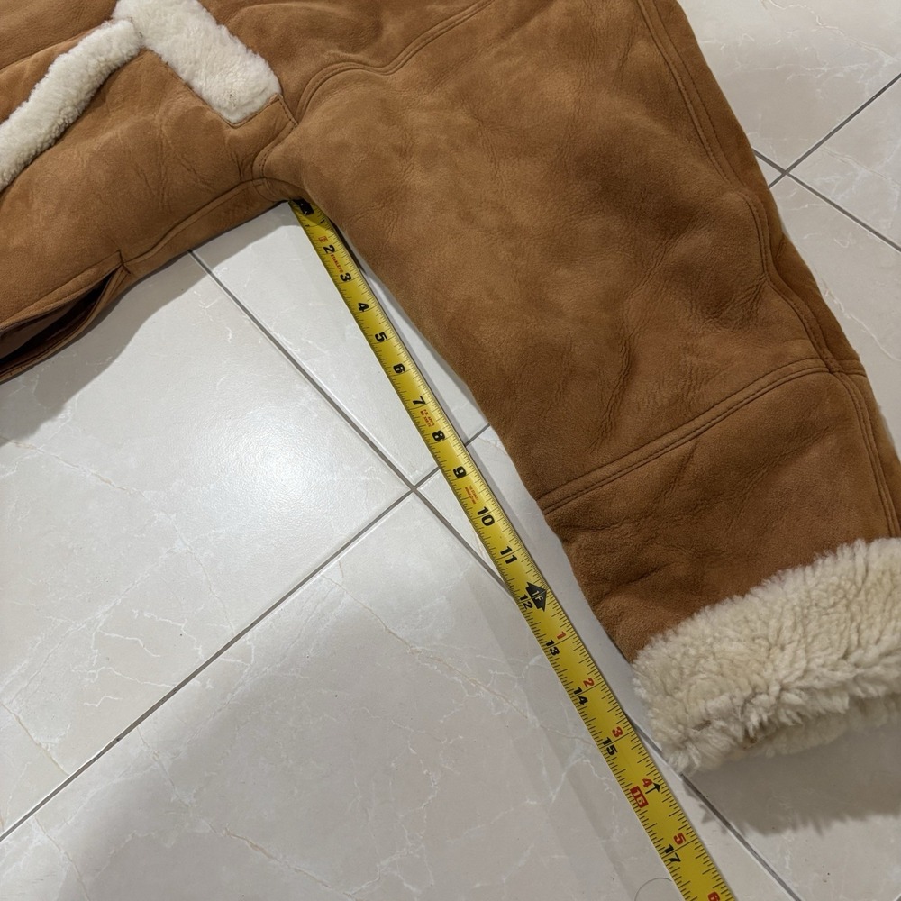 Sandro Paris Fur Leather Brown Winter Coat Lamb BRAND NEW FLAWED Shearling - Picture 15 of 16